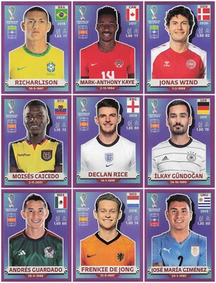 Panini World Cup Qatar 2022 Purple Parallel Stickers