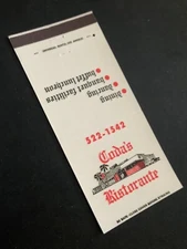 Vintage California Matchbook “Coda’s Restaurant” Buena Park