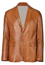 Designer Tan lambskin Blazer For Men TWO BUTTON Party Wear for all occasions