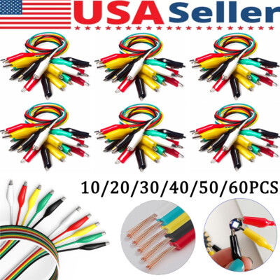 Test Leads Set Jumper Wire With Crocodile Alligator Clips Double-ended Wire Lot
