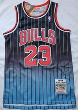 CHICAGO BULLS BLUE RED FADEAWAY JERSEY MICHAEL JORDAN 23 MITCHELL & NESS SIZE S 