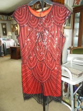 Babeyond XXL Beaded Flapper Style Red and Black NWOT Dress