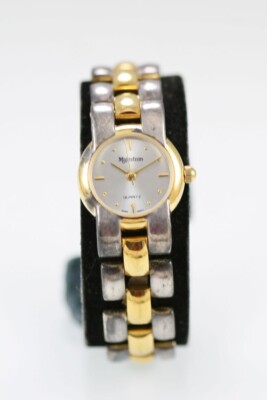 Majestron Damenarmbanduhr Edelstahl Gold Silber Weißes Zifferblatt Quarz 30 m
