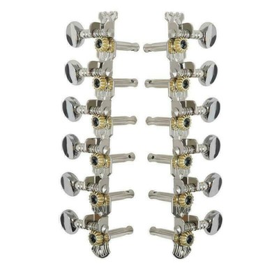 12 String Acoustic Guitar Tuners Tuning Pegs Keys Machine Chrome Heads 6L6R V7I0