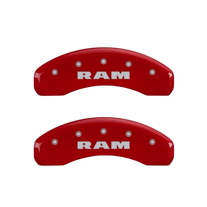 Dodge "Ram" 1500 2011-2018 delanteras + traseras rojas MGP cubiertas de pinza de disco de freno 4 piezas Foto 3 de 4