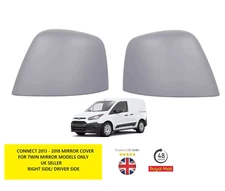 FOR FORD TRANSIT CONNECT 2013-2018 PAIR DOOR WING MIRROR COVER CAP PRIME SET