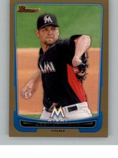 2012 Bowman Josh Johnson 119 Miami Marlins Gold