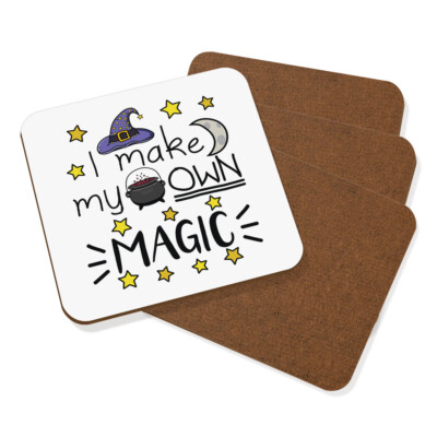I Make My Own Magic Untersetzer Getränke Matte 4er Set Lustig Witz Magisch Hexe Zauberer
