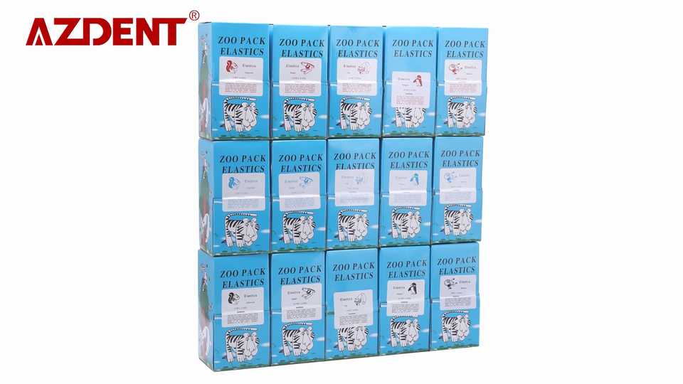 AZDENT 5000-Piece Orthodontic Latex Elastics Kit - 15 Sizes For Braces (3.5oz, 4.5oz, Etc.)