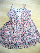 $70 NWT S Coral Blue Floral AMERICAN RAG SUN DRESS Spaghetti Strap CottageCore