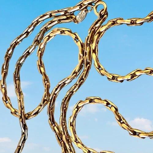 Collana catena grosse 1972 Dior designer tedesca placcata oro