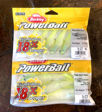Berkley Powerbait Pogy Swim Shad Shiner Chartreuse 4" 3 Pack & 3" 5 Pack Pre-Rig
