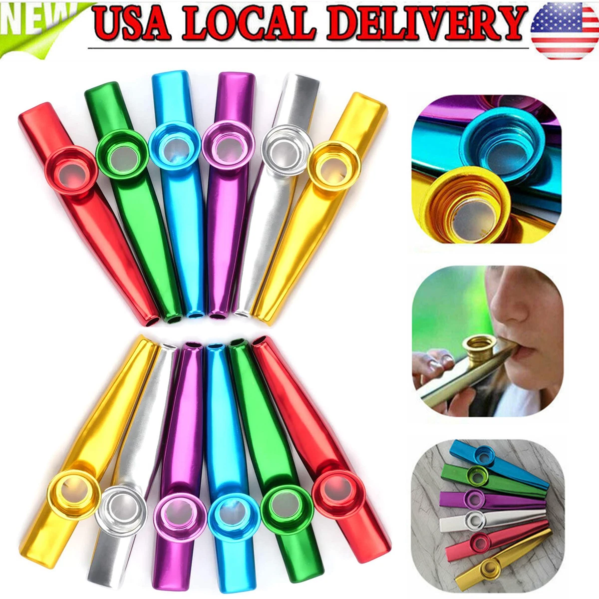 12 Pcs Kazoos Musical Instruments Metal Kazoos for Music lovers Best Gift  Y8G4