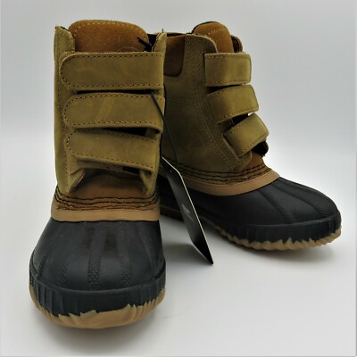 Sorel LITTLE KIDS CHEYANNE II Strap Boot Size 10 Elk/Black #1822262 NEW W/TAG