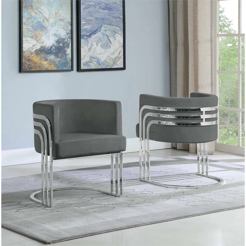 Dark gray velvet sale chair