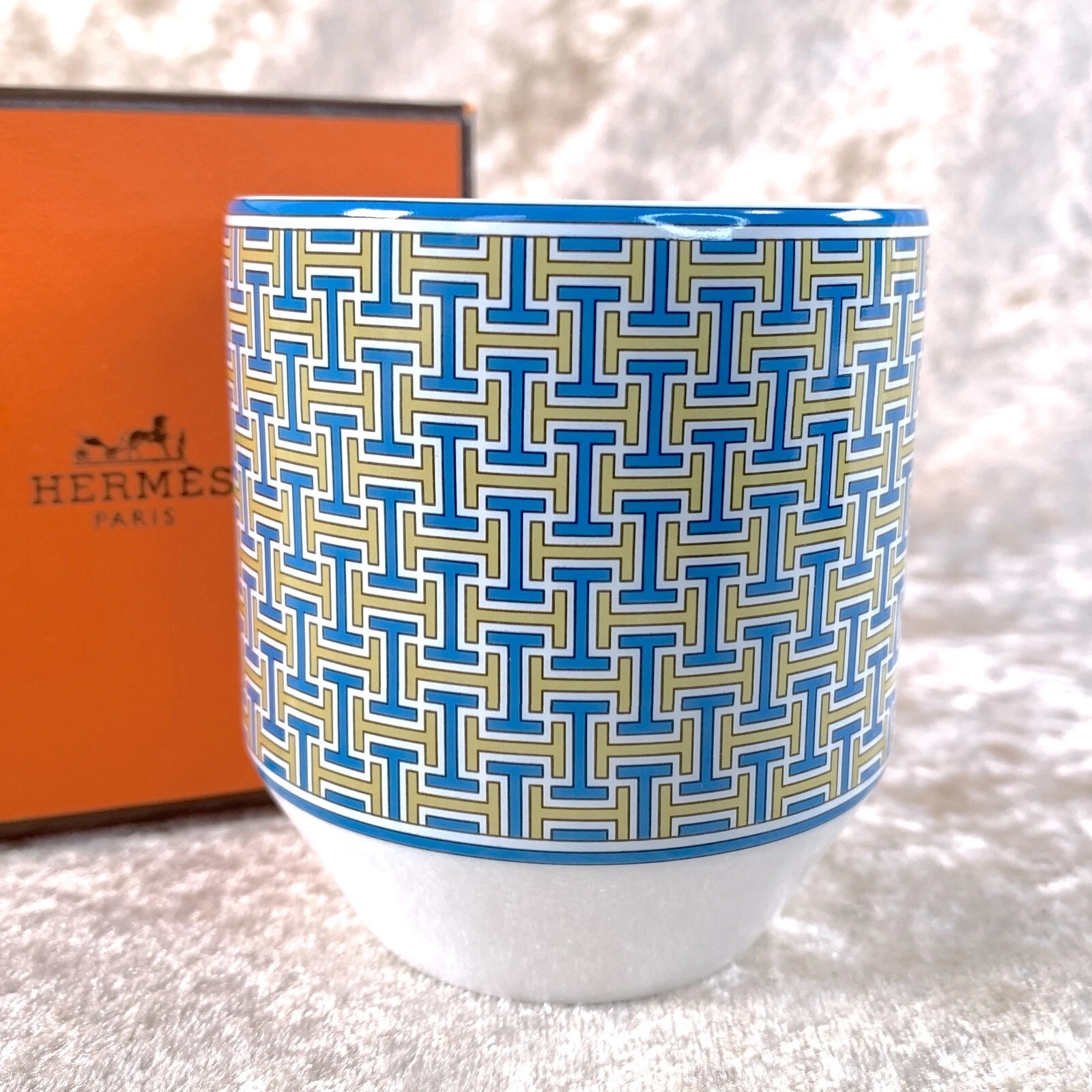 Hermes Paris Tie Set Tie Set Tumbler Goblet Porcelain Tableware with Case