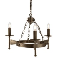 Kronleuchter HäNgelampe Deckenleuchte Esszimmerlampe D 60 Cm Bronze 3 Flammig