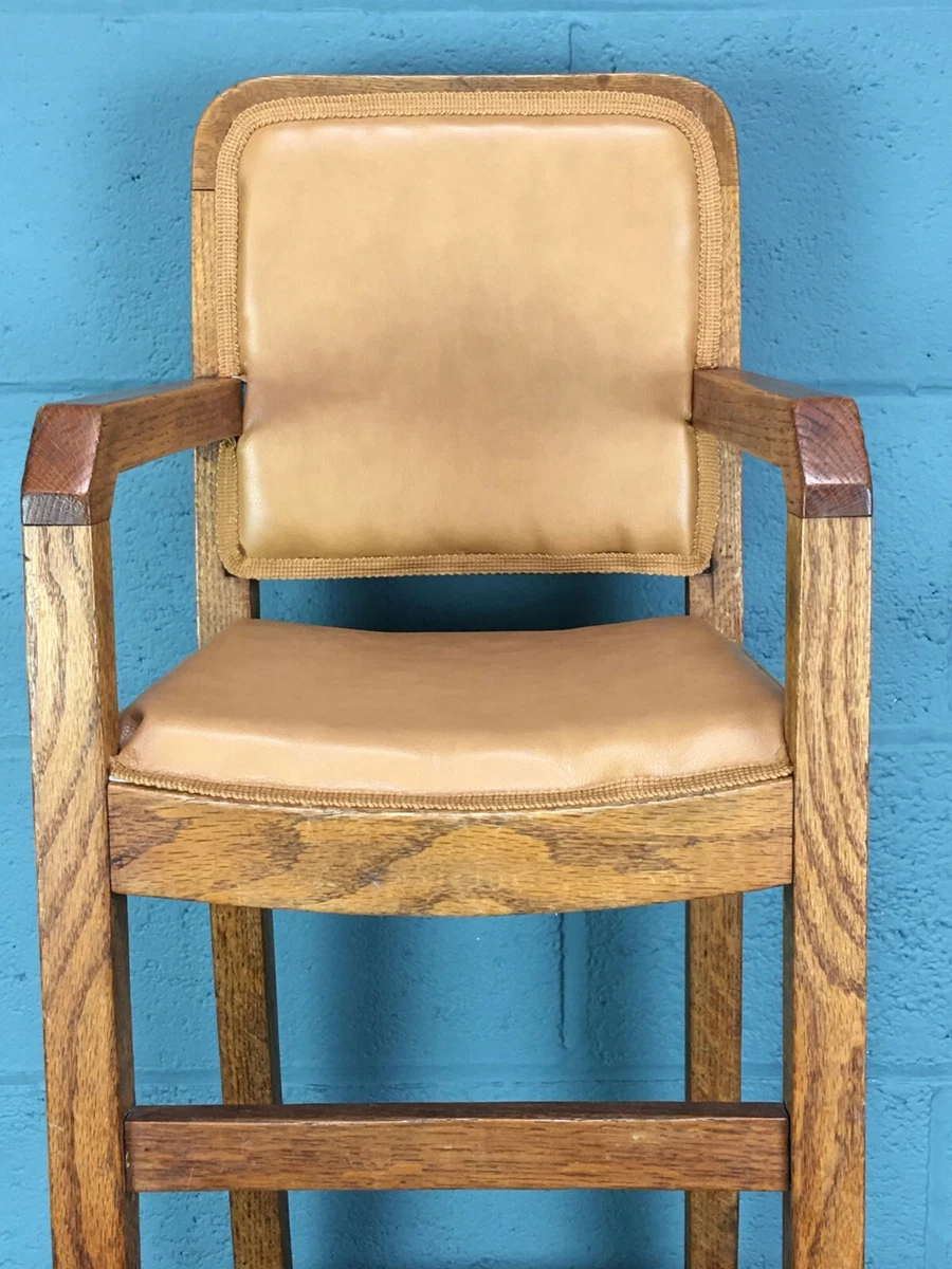 Antique Child s Oak High Chair Heals style 100870 eBay