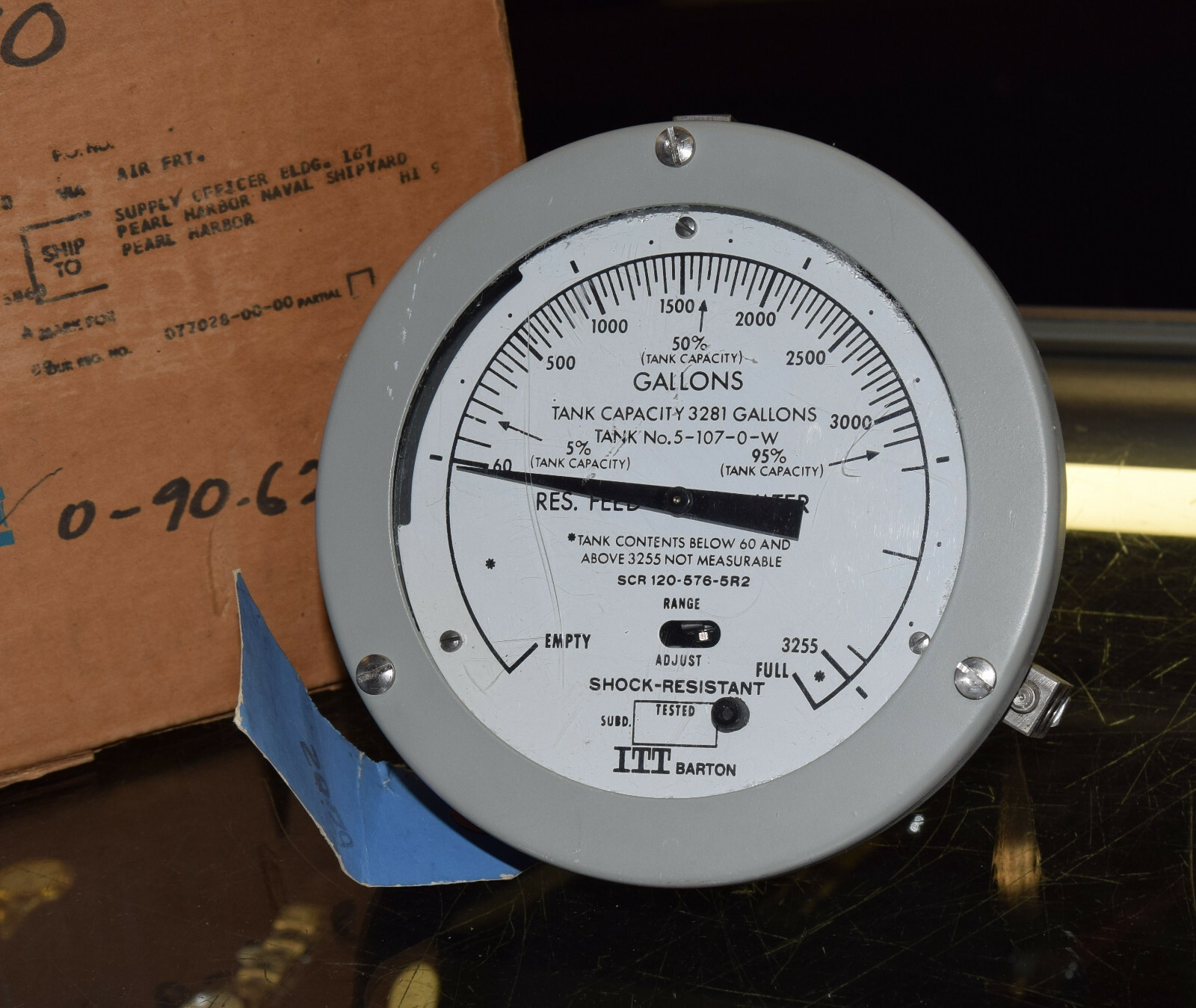 ITT BARTON TANK CAPACITY DIFFERENTIAL PRESSURE GAUGE 3168971 SWP 1000