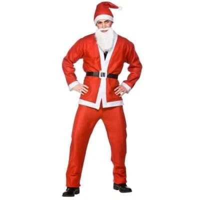 Herren Santa Kostüm 5 Teile Weihnachtsmann Anzug Weihnachten Outfit - Bild 1 von 3