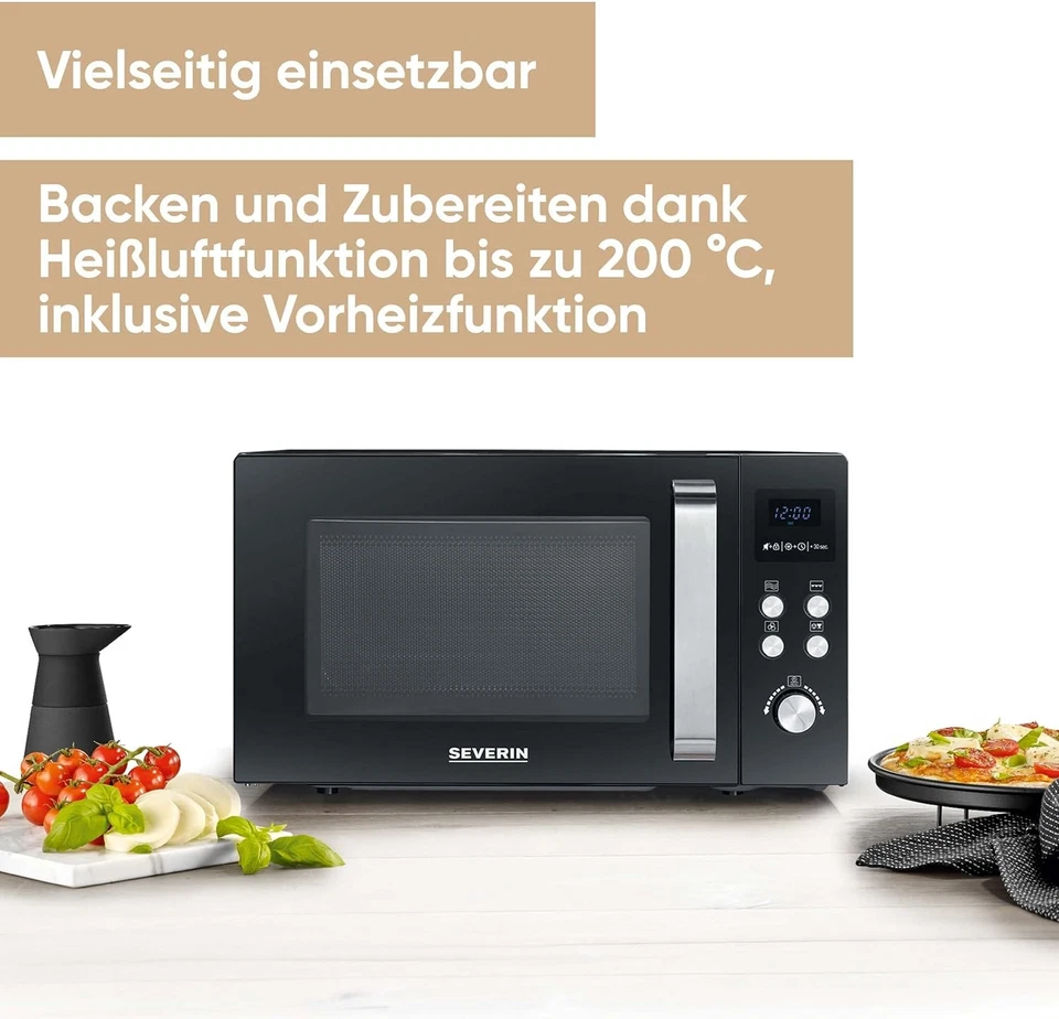 SEVERIN 3-in-1 Mikrowelle mit Grill und Heißluftfunktion bis 200°C, Minibackofen - Bild 2 von 4