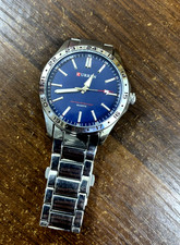 Stylish Men's Curren Quartz Watch - Blue Face, Silver Stainless Steel Bracelet