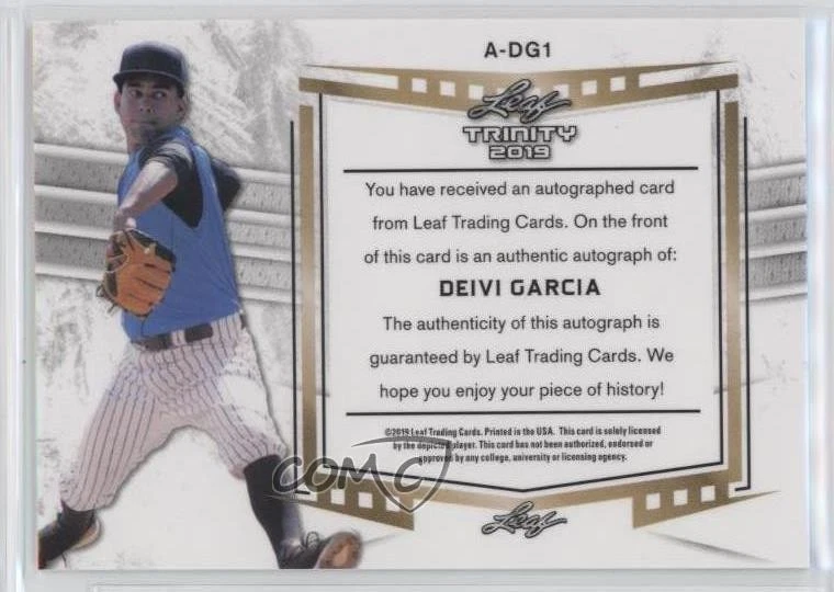 2019 Leaf Trinity Auto Inscriptions Deivi Garcia #A-DG1 Auto - Image 2 of 2