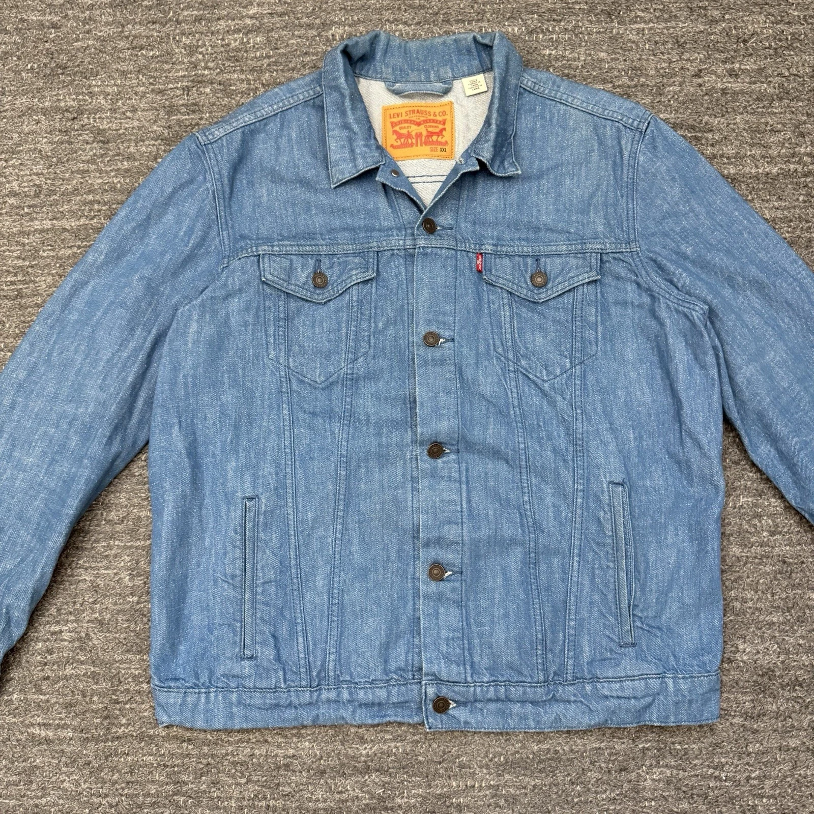 Levis Denim Jacket Men XL Blue Jean Trucker Classic Cowboy Grunge Workwear Coat
