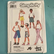 ELASTIC WAIST SHORTS & PANTS - Simplicity 9068, Kids M 7-12