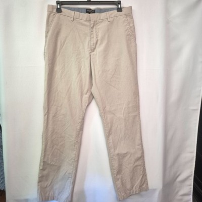 Banana Republic Kentfield Mens Striped Twill Chino Pants 36X30 Khaki and White