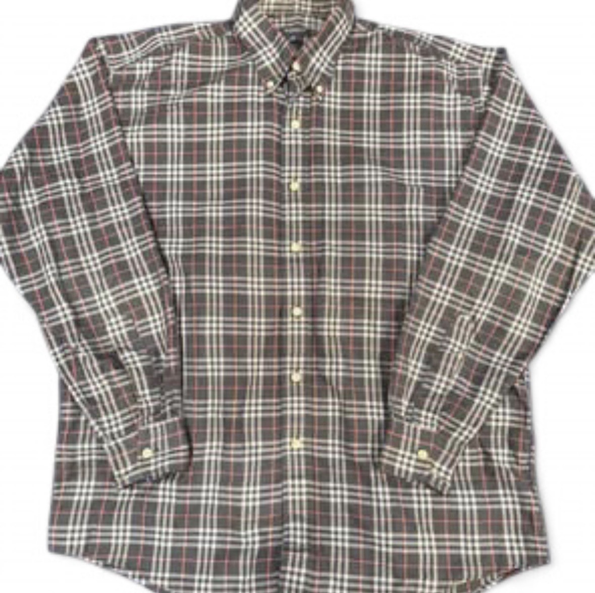Burberry Men's London Button-Down Shirt, Long Sleeve, Check Plaid, Size Large