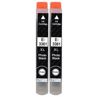 2 Foto Schwarze Tintenpatronen Ersetzen Epson T3361 (33XL) Non-Oem / Kompatibel