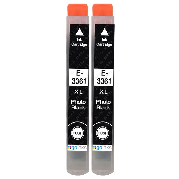 2 Foto Schwarze Tintenpatronen Ersetzen Epson T3361 (33XL) Non-Oem / Kompatibel-image