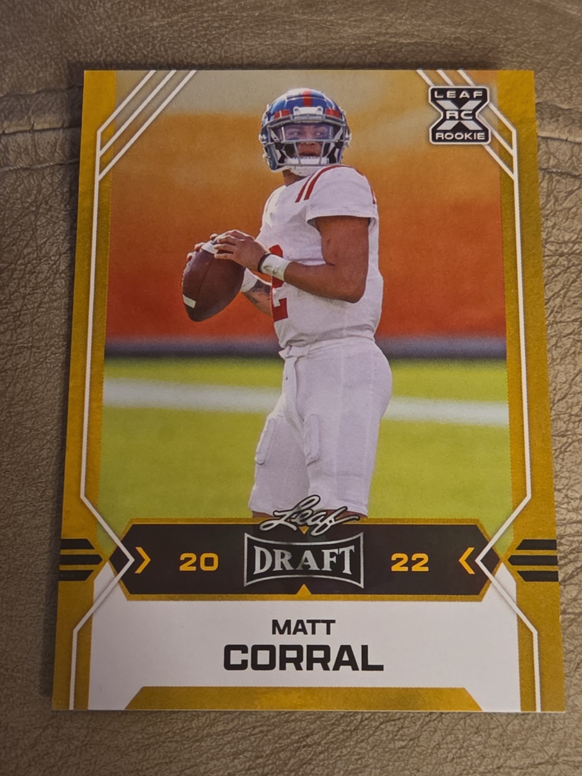 2022 Leaf Draft Matt Corral XRC Rookie RC Gold #10 - Ole Miss Rebels
