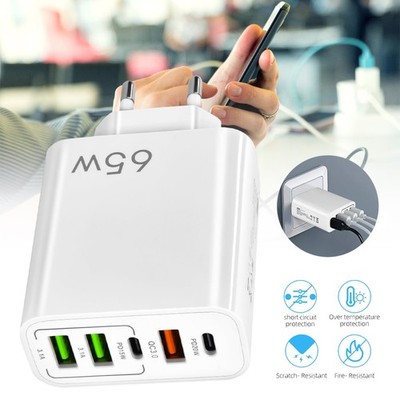 Multi USB Ladegerät 5 Port Ladestation Mehrfach Ladestecker 65W Mehrfach Stecker