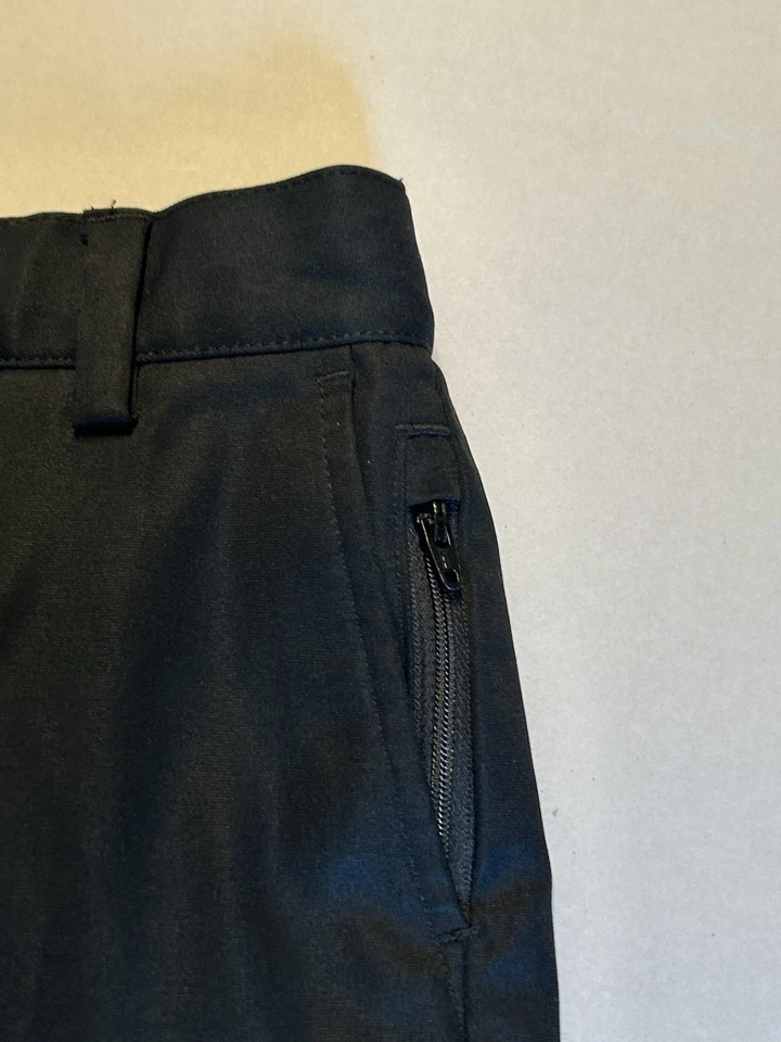 Pantalones Cortos Lands End Negros Frente Plano Poliéster Uniforme Elástico Talla 4 para Niños Foto 2 de 4