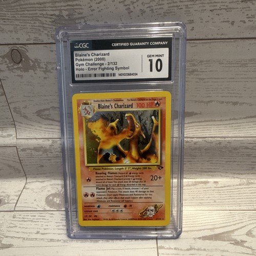 Blaine's Charizard (Unlimited) graded CGC 10 for sale on eBay