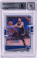 2020-21 Clearly Donruss #19 Stephen Curry Autograph Beckett 10