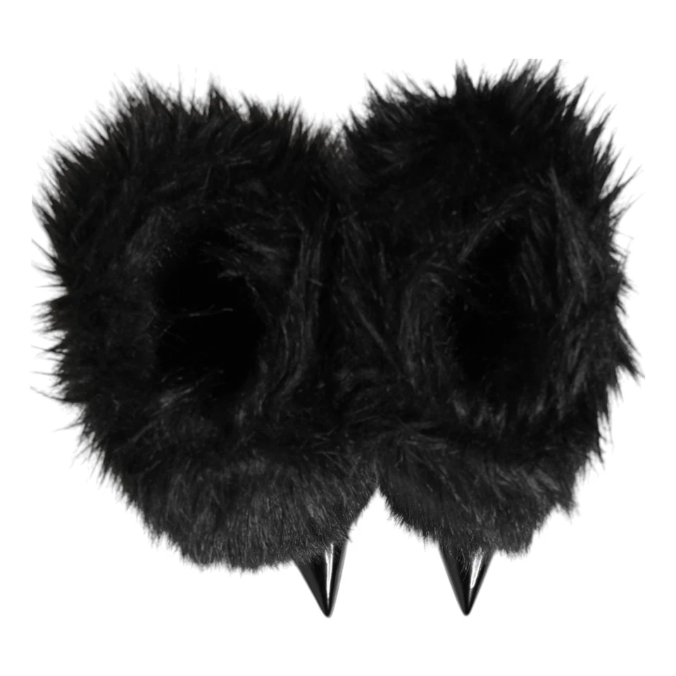 DOLCE & GABBANA Zapatos Negro Imitación Piel Punta Hasta la Rodilla Stiletto Botas EU39/US9 Foto 3 de 4