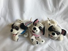 Disney 101 Dalmatians Lot Of 3 Beanie Bean Bag 8  Plush Lucky Jewel NWT NEW