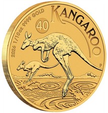 2026 P Australia Gold Kangaroo - 1/10 Oz - $15 - Bu