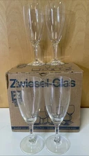 4 Schott Zwiesel Crystal Champagne Flutes 6 Oz Stemmed Germany New Open Box 7”