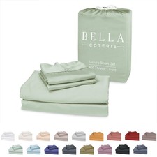Bella Coterie Luxury Bamboo Viscose Queen Size Sheet Set 100 Organically G...