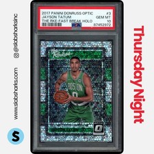 2017 PANINI DONRUSS OPTIC #3 JAYSON TATUM THE ROOKIES FAST BREAK HOLO RC PSA 10