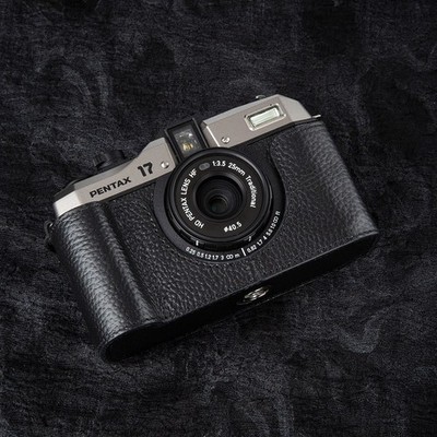 For PENTAX 17 Vintage Genuine Leather Half-Wrap Camera Case Protector Case Bag