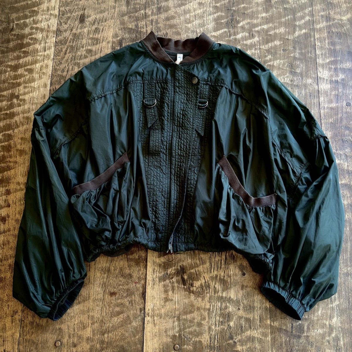 FP Movement Free People Cropped Windbreaker Jacket Sacai-Style Industrial Sz M View 2