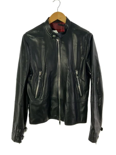 Giacca pilota singolo VALENTINO 50 pelle di pecora nero usata