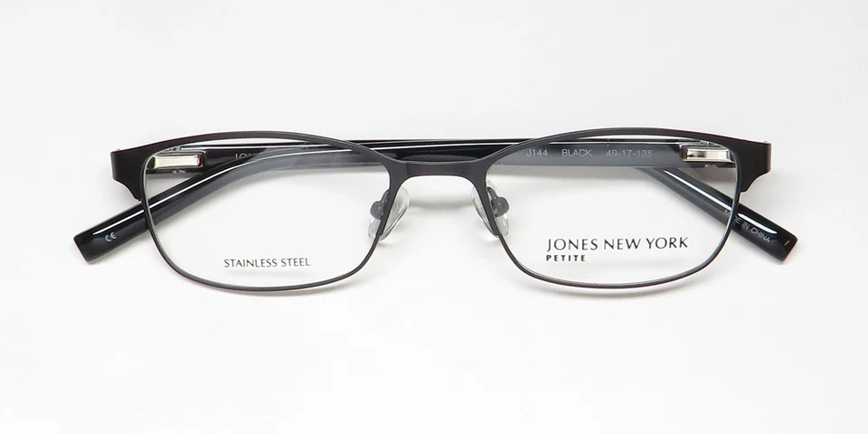 NEW JONES NEW YORK J144 PETITE GLASSES BLACK METAL & PLASTIC FULL-RIM 49-17-135 - Imagem 2 de 4