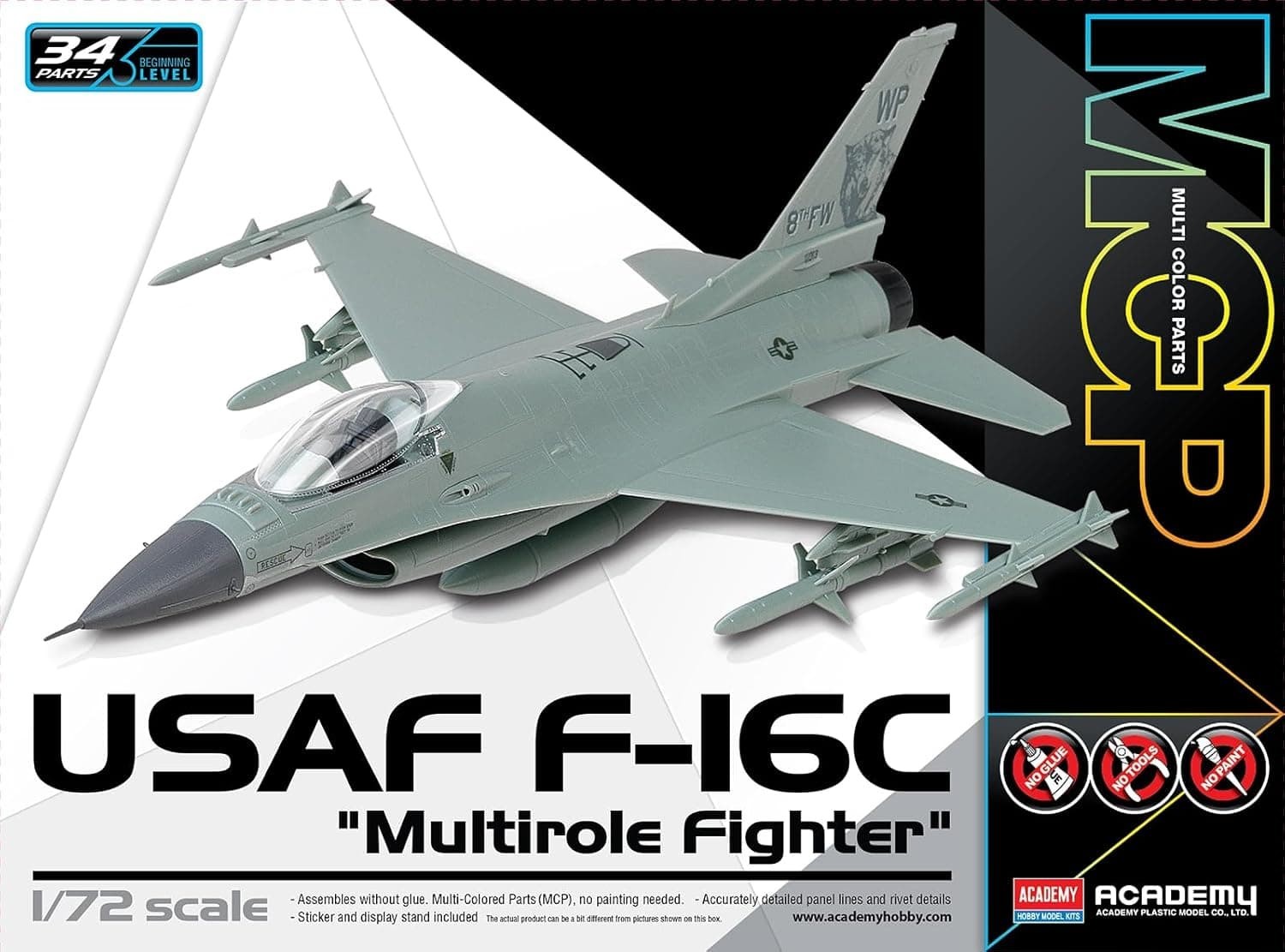 Academy 1/72 US Air Force F-16C (MCP) Fighter Aircraft for Age 14 & Up
