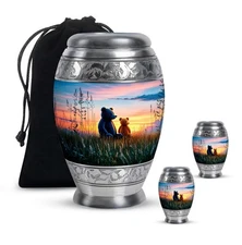 Teddy Bear Urns 10Inch + 3Inch Set Of 2 for Human Adult Ashes Decorative Gift